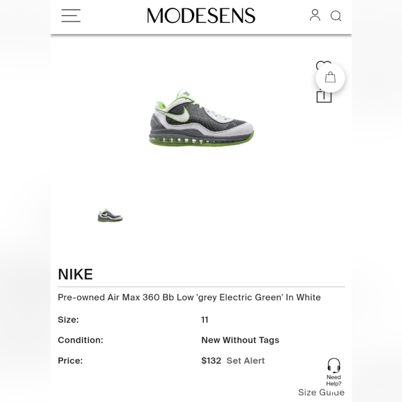 NIKE AIR MAX 360 BB LOW BASKETBALL green white black casual gym sneaker size 11 - Picture 5 of 11